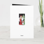 Retro vintage kerstart deco lady feestdagen kaart (Achterkant)