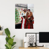 Retro vintage kerstart deco lady poster (Thuiskantoor)