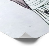 Retro vintage kerstart deco lady poster (Hoek)