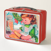 Retro vintage kerstbakmeisje (Voorkant)