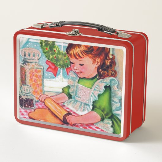 Retro vintage kerstbakmeisje (Voorkant)