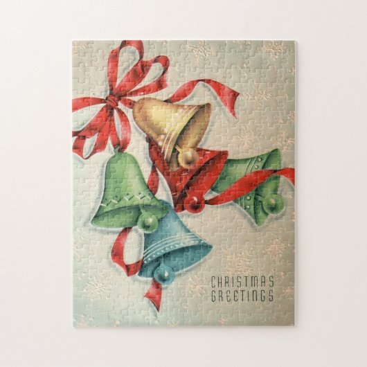 Retro Vintage-kerstbellen Legpuzzel (Verticaal)