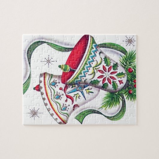 Retro vintage kerstbellen legpuzzel (Horizontaal)