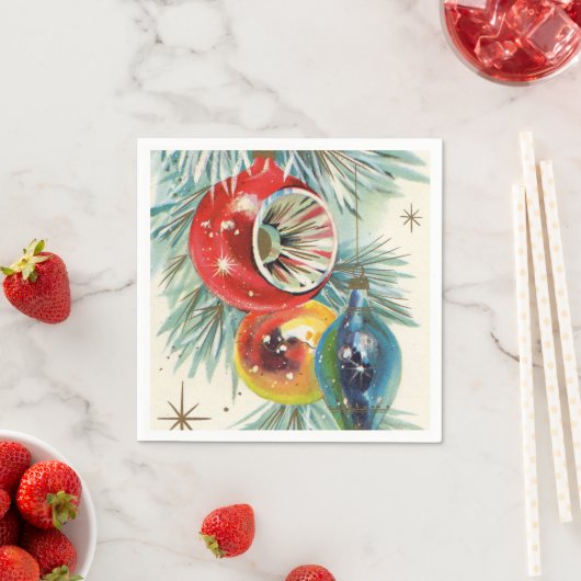 Retro Vintage-kerstbol, servetten (Insitu)