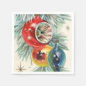 Retro Vintage-kerstbol, servetten (Voorkant)
