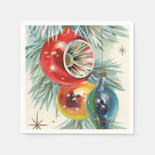 Retro Vintage-kerstbol, servetten