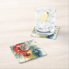 Retro Vintage-kerstbollen onderzetter