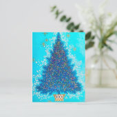 Retro Vintage Kerstboom briefkaart (Staand voorkant)
