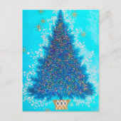 Retro Vintage Kerstboom briefkaart (Voorkant)