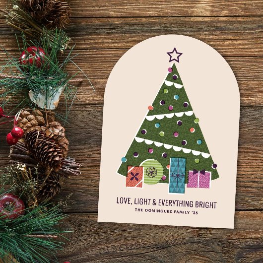 Retro Vintage Kerstboom Cadeaus Kerstkaart Kaart