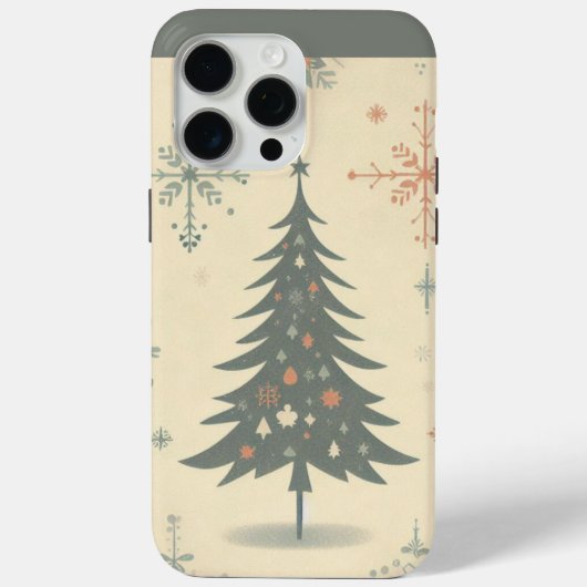 Retro / vintage kerstboom iPhone / iPad hoesje (Achterkant)
