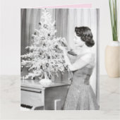 RETRO VINTAGE KERSTBOOM Kerstkaart Kaart (Voorkant)