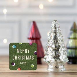 Retro Vintage Kerstboom Kleurrijke Stippen Sticker