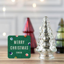 Retro Vintage Kerstboom Kleurrijke Stippen Sticker