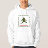 Retro Vintage Kerstboom & Krans Familienaam Hoodie (Voorkant)