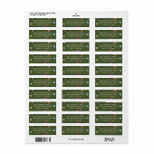 Retro Vintage Kerstboom Retouradreslabel Etiket (Full Sheet)