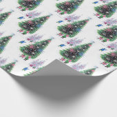 Retro Vintage kerstboomfeest Cadeaupapier (Hoek)