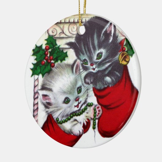 Retro Vintage-kerstboomversiering Keramisch Ornament (Links)