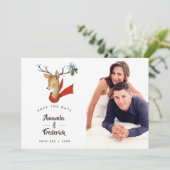 Retro Vintage kerstbruiloft Opslaan Datum Save The Date (Staand voorkant)