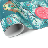 retro Vintage kerstbulbpatronomhulsel Cadeaupapier (Rol Hoek)