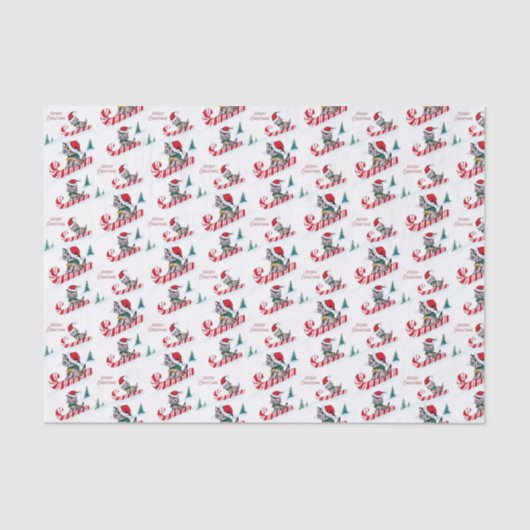 Retro vintage kerstcadeau tissuepapier (Voorkant)