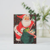 Retro Vintage-kerstcadeautjes uit de jaren '50 Feestdagenkaart (Staand voorkant)