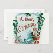 Retro Vintage-kerstcadeautjes voor kerstmis Briefkaart (Voorkant / Achterkant)