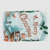 Retro Vintage-kerstcadeautjes voor kerstmis Golfhanddoek (Horizontaal)