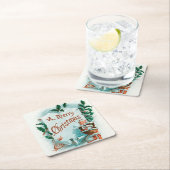 Retro Vintage-kerstcadeautjes voor kerstmis Kartonnen Onderzetters (Insitu)