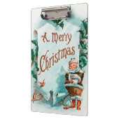 Retro Vintage-kerstcadeautjes voor kerstmis Klembord (Links)