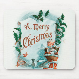 Retro Vintage-kerstcadeautjes voor kerstmis Muismat