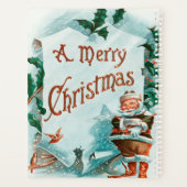 Retro Vintage-kerstcadeautjes voor kerstmis Planner (Achterkant)