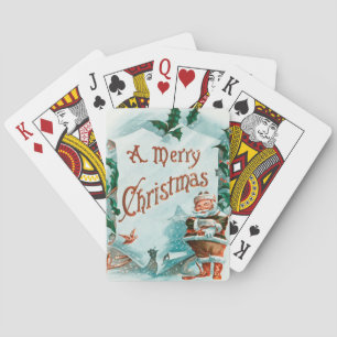Retro Vintage-kerstcadeautjes voor kerstmis Pokerkaarten