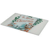 Retro Vintage-kerstcadeautjes voor kerstmis Snijplank (Hoek)