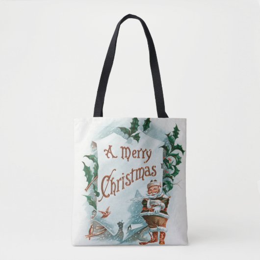 Retro Vintage-kerstcadeautjes voor kerstmis Tote Bag (Voorkant)