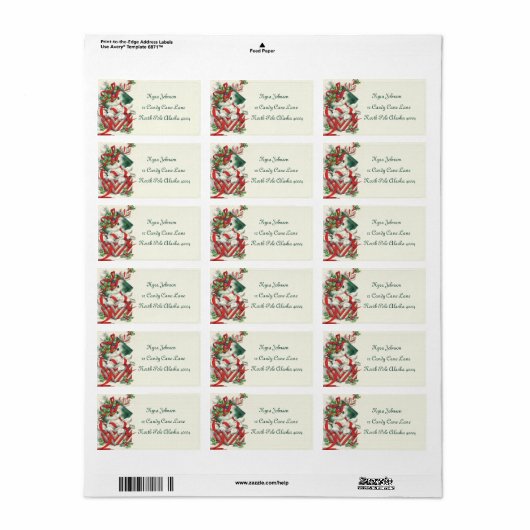 retro vintage kerstcat Holiday Etiket (Full Sheet)