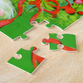 retro vintage kerstcat Holiday Legpuzzel (Zijkant)