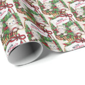 retro vintage kerstcats Holiday Cadeaupapier (Rol Hoek)