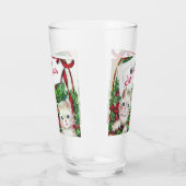 retro vintage kerstcats Holiday Glas (Links)