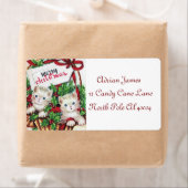 retro vintage kerstcats Holiday label (Insitu)