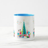 retro vintage kerstcats Holiday Mok (Midden)