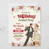 Retro Vintage Kerstcocktail Holiday Party Kaart (Voorkant)