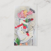 Retro vintage kerstdame: bericht toevoegen visitekaartje (Voorkant)