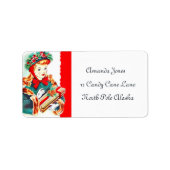 retro vintage kerstdame Holiday label (Voorkant)