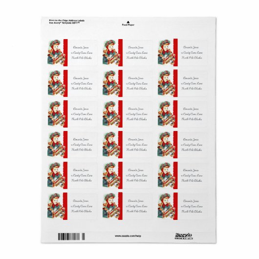 retro vintage kerstdame Holiday label (Full Sheet)