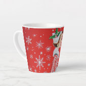 Retro vintage kerstdame Holiday Latte Mok (Linkerhoek)