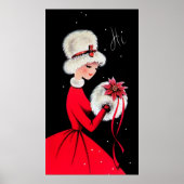 Retro vintage kerstdame Holiday poster (Voorkant)