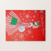 Retro Vintage kerstdame Holiday puzzel (Horizontaal)