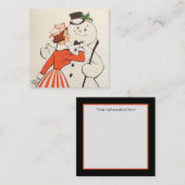 retro vintage kerstdame Square Visitekaartje (Voorkant / Achterkant)