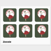 Retro vintage kerstdame voegt bericht sticker toe (Vel)